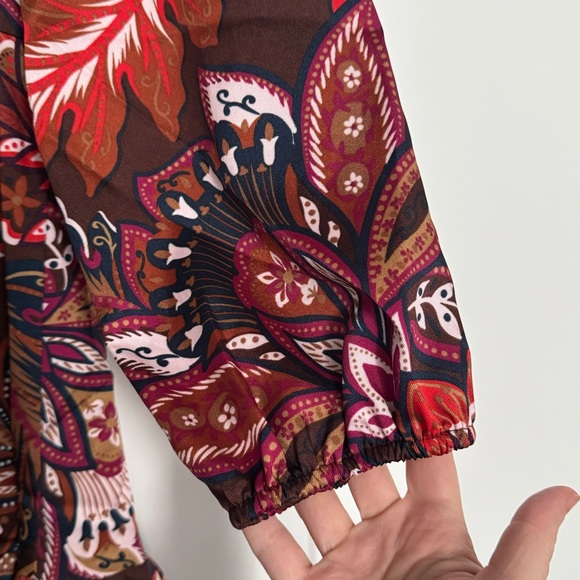 LOFT Paisley Shoulder Button Flounce Dress - Picture 7 of 7